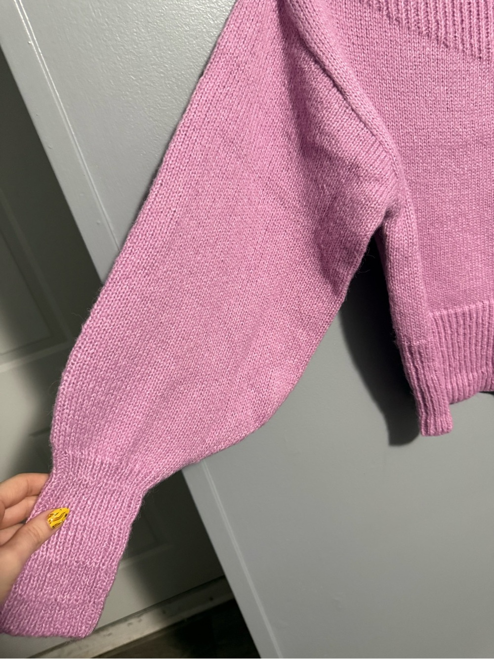 Zenana Bright Mauve Rib-Knit Mock Neck Sweater - Picture 4 of 5